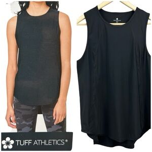 NWT Tuff Athletics Black High Low Tank Top Size Medium